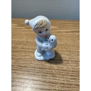 Vintage Homco Snow Babies Figurine with Baby Seal